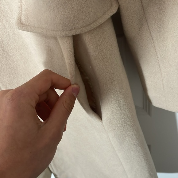 Beige Handmade buttoned wool coat size S - Picture 4 of 13